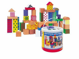 Woody 50 houten blokken stip/streep90906