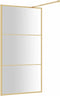 vidaXL - Inloopdouchewand - transparant - 115x195 - cm - ESG-glas - goudkleurig