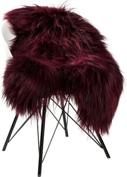 Dyreskinn Schapenvacht ijslands bordeaux 90-110cm lengte / 60-70cm breedte