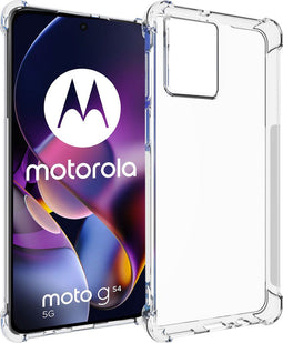 iMoshion Hoesje Geschikt voor Motorola Moto G54 Hoesje Siliconen - iMoshion Shockproof Case - Transparant