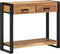 vidaXL - Console - Tafel - Zwart - 90x33x75 - cm - van - Massief - Acaciahout - en - Metaal