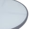 vidaXL - Tuintafel - 80 - cm - staal - en - glas - lichtgrijs