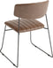 Mundo Stapelstoel Cognac, Kunstleder, brandvertragend - SET VAN 4