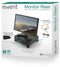 Ewent EW1280 - Monitor Standaard - Verstelbaar tot 100mm - Met lade en kabelmanagement - Zwart