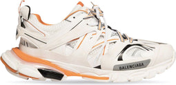 MEN'S TRACK SNEAKER IN WHITE - Maat : 45 - Track Sneaker in white and orange mesh and nylon