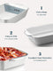 Keramische Ovenschaal 22 x 33 cm Wit, Large Lasagneschaal
