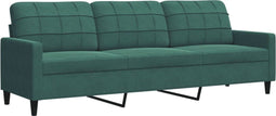 vidaXL - Driezitsbank - 210 - cm - fluweel - donkergroen