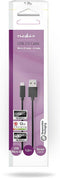 Nedis USB-Kabel - USB 2.0 - USB-A Male - USB Micro-B Male - 12 W - 480 Mbps - Vernikkeld - 1.00 m - Rond - PVC - Zwart - Doos