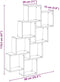 vidaXL - Wandschap - kubus - 90x15x119,5 - cm - bewerkt - hout - artisanaal - eiken