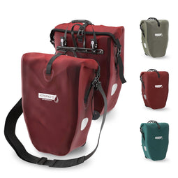 ACROPAQ Fietstas Enkele, 25L, Waterdicht, Dragen als handtas en schoudertas, Met reflectoren Ook voor Elektrische Fietsen Merlot Rood