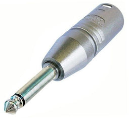 Neutrik NA2MP - XLR 3-pin naar 6.35mm - Male/male - Zilver