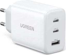 Ugreen 65W USB-C Oplader - 3-Poorts PD Lader - Snellaadtechnieken - Wit