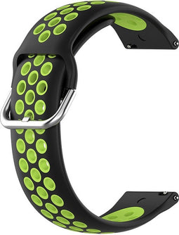Siliconen Sport Air Bandje Geschikt voor Samsung Galaxy Watch 5 / Pro / 4 / 3 / Active 2 - Zwart / Groen
