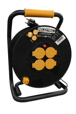 Relectric Kabelhaspel RELEC492190 - 25m - 4 stopcontacten - IP44 - Randaarde