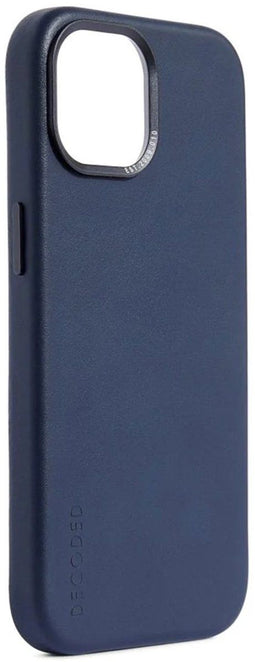 DECODED iPhone 15 - Back Cover - Hoogwaardig ECCO leer met MagSafe - True Navy Blauw