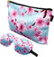 SMUG 3D Slaapmasker met Opbergzakje - 100% Verduisterend - Ergonomisch Oogmasker - Cherry Blossom Print