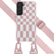Selencia Hoesje Geschikt voor Samsung Galaxy S22 Hoesje Met Koord - Selencia Siliconen design hoesje met afneembaar koord - Roze / Irregular Check Sand Pink