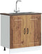vidaXL - Spoelbakonderkast - Kalmar - 80x46x81,5 - cm - bewerkt - hout - oud - hout