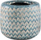 PTMD Jasper blauw keramiek golf patroon pot rond maat in cm: 31 x 31 x 28 - Blauw