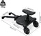 Meerijdplankje Universeel - Meerijdplankje met zitje voor kinderwagen of buggy - 360° draaibare wielen - Zwart