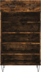 vidaXL - Schoenenkast - 60x35x105 - cm - bewerkt - hout - gerookt - eikenkleurig