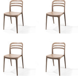 Wave Stapelstoel zand beige - SET VAN 4