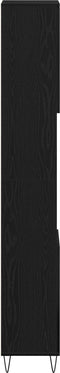 vidaXL - Badkamerkast - Zwart - Eiken - 30x30x190 - cm - Geengineerd - Hout