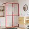 vidaXL - Inloopdouchewand - transparant - 140x195 - cm - ESG-glas - rood
