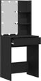 vidaXL - LED - Kaptafel - in - Zwart - Eiken, - 60x40x140 - cm, - Gemaakt - van - Bewerkt - Hout