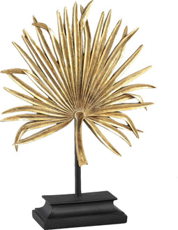 PTMD Marcus Beeld Blad - 26 x 7 x 35 cm - Poly - Goud/zwart