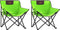 vidaXL - Campingstoelen - 2 - st - met - vakje - inklapbaar - groen