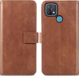 iMoshion Hoesje Geschikt voor Oppo A15 Hoesje Met Pasjeshouder - iMoshion Luxe Bookcase - Bruin