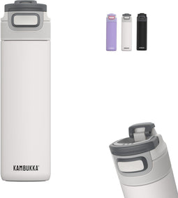Kambukka Elton geïsoleerde waterfles 600ml - Chalk White 2.0 met 3-in-1 lid en makkelijke reiniging