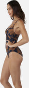 Barts Florence Shaping One Piece - Gebloemde Dames Badpak met Powernet-voering - Blauw