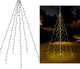 Vlaggenmast verlichting - 192 LED's - 208 cm hoog - Warm wit licht - Waterdicht