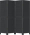vidaXL - Kamerscherm - met - 4 - panelen - massief - paulowniahout - zwart