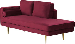 MIRAMAS - Chaise longue - Donkerrood - Linkerzijde - Fluweel