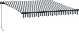 vidaXL - Luifel - handmatig - uittrekbaar - en - LED - 300x250 - cm - antraciet - en - wit