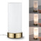 Paulmann Pinja - LED-tafellamp E14 max. 20W - Opaalglazen kap - Wit Messing geborsteld