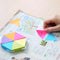 Stick'n Puzzel memoblok - 43x50mm, neon assorti 6 kleuren, 6x150 vel