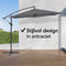 Brixy Zweefparasol - 300CM - Waterdicht - Verstelbare Hoogte - Antraciet