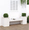 vidaXL - Bankje - met - plantenbakken - 184,5x39,5x56,5 - cm - grenenhout - wit