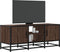 vidaXL - Tv-meubel - 100x35x41 - cm - bewerkt - hout - metaal - bruin - eikenkleur