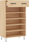 vidaXL - Schoenenkast - 60x35x105 - cm - bewerkt - hout - sonoma - eikenkleurig