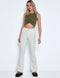 NOISY MAY NMSALLIE HW FLARE JEANS - Flared denim - High waist - Wit - Maat W27 X L34