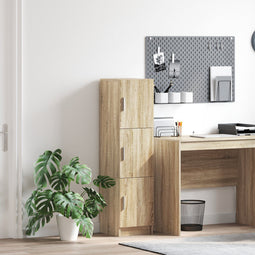 vidaXL - Highboard - Sonoma - Eik - 31,5x32x124 - cm - Gemaakt - van - hout
