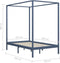 vidaXL - Hemelbedframe - massief - grenenhout - grijs - 120x200 - cm
