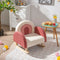 Coast Children's Swing Chair - Teddy Pluche Schommelstoel - Ergonomisch Ontwerp - Rood met Regenboogpatroon