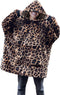 LINNICK Flanel Fleece Hoodie - Fleece Deken met Mouwen - Leopard Bruin - Deken met Mouwen - Fleece Deken - Hoodie Heren - Hoodie Dames - Hoodies - Hoodie Deken
