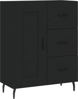 vidaXL - Dressoir - 69,5x34x90 - cm - bewerkt - hout - zwart